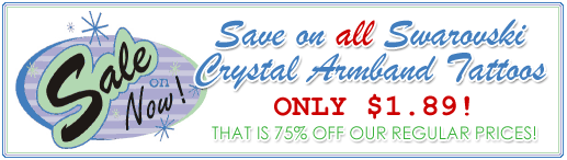 All Swarovski Crystal Armband Tattoos on Sale for only $1.99 or less!