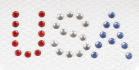 Swarovski Red, White and Blue USA Crystal Body Tattoo