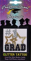#1 Grad with Stars Glitter Tattoo