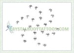 Pinwheel Clear Crystal Tattoo with Swarovski Crystals 
