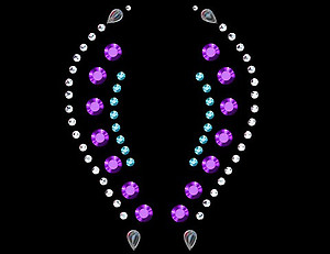 Fantasy Mauve Self Adhesive Stick-on Rhinestone Eye Jewelry 