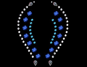 Fantasy Sapphire Self Adhesive Stick-on Rhinestone Eye Jewelry 
