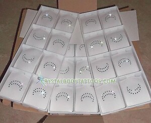 Swarovski Clear Small Moon Crystal Body Tattoo - Box of 400!