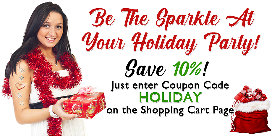 10% Off Swarovski Crystal Tattoos - Use Coupon Code HOLIDAY on the Shopping Cart Page