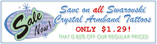 All Swarovski Crystal Armband Tattoos on Sale for only $1.29!