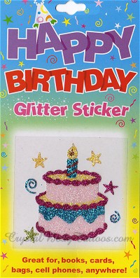 Birthday Cake Glitter Tattoo