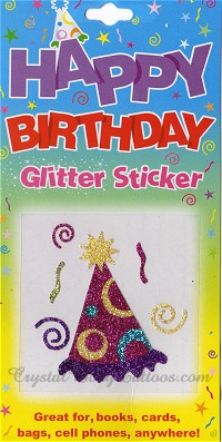 Birthday Party Hat Glitter Tattoo