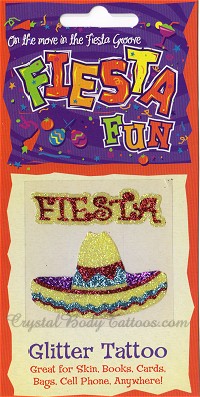 Fiesta and Sombrero Glitter Tattoo