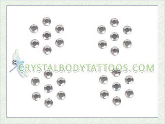 Swarovski Crystal 4 Small Flowers Crystal Tattoo