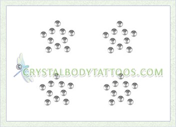 Swarovski Clear 4 Small Stars Crystal Body Tattoo