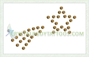 Swarovski Dorado Shooting Star Crystal Body Tattoo