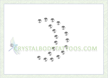 Swarovski Clear Small Moon Crystal Body Tattoo