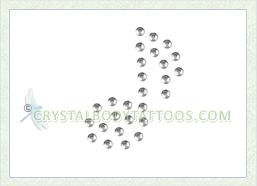 Swarovski Clear Music Note Crystal Body Tattoo