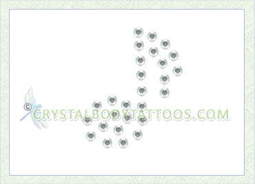 Swarovski Crystal AB Music Note Crystal Body Tattoo