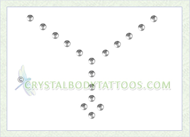 Swarovski Clear V Drop Crystal Body Tattoo