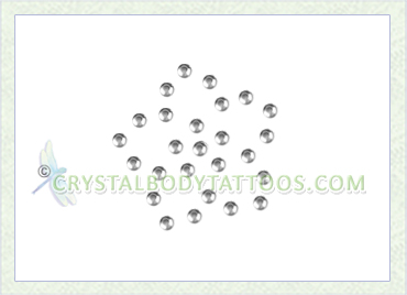 Swarovski Clear Rounded Flower Crystal Body Tattoo