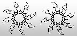 Pair of 'Raven' Self Adhesive Stick-on Rhinestone Pasties/Belly Jewels