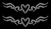 Valentine Hearts Self Adhesive Stick-on Rhinestone Body Art