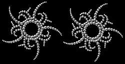 Pair of 'Lust' Self Adhesive Stick-on Rhinestone Pasties/Belly Jewels