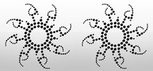 Pair of 'Raven' Self Adhesive Stick-on Rhinestone Pasties/Belly Jewels