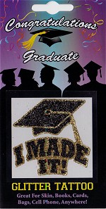 I MADE IT! with Graduation Hat Glitter Tattoo