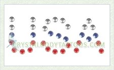 Swarovski Red, White & Blue USA Crystal Body Tattoo