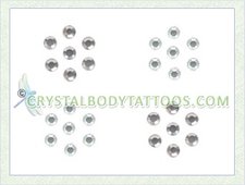 Swarovski Crystal/Crystal AB 4 Small Flowers Crystal Tattoo