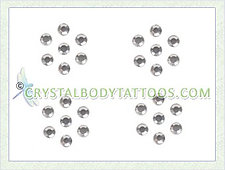 Swarovski Crystal 4 Small Flowers Crystal Tattoo