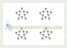 Swarovski Clear 4 Small Stars Crystal Body Tattoo