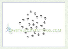 Swarovski Clear Rounded Flower Crystal Body Tattoo