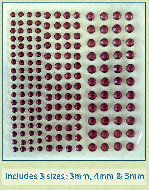 Sheet of 172 Amethyst Acrylic Rhinestone Body Gems with 3 Sizes